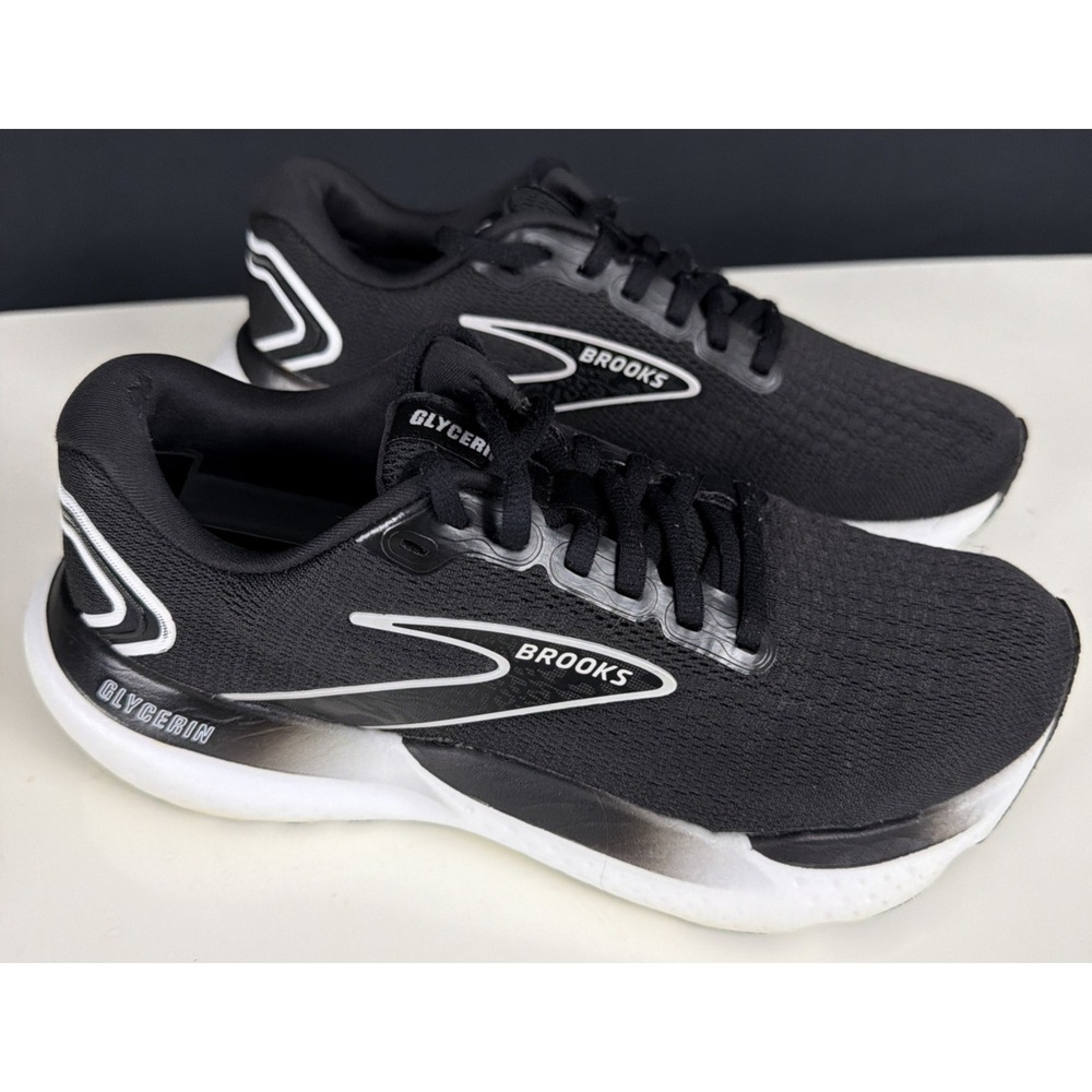 Brooks Glycerin 21 Womens Running Shoes Black White 1204081D090 Size 7 Wide D